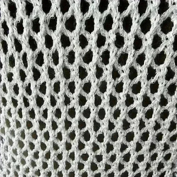 😍 New With Tag 😍 Venus Open Stitch Shimmer Sweater, Light Silver, Size XS - Picture 3 of 8